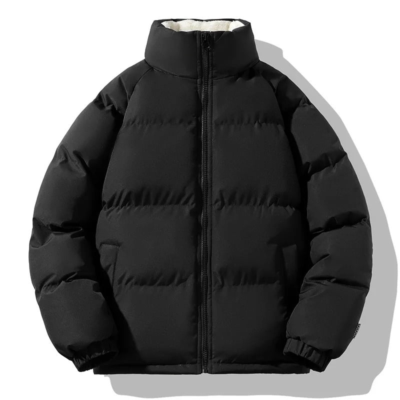 Heren Dikke Fleece Staande Kraag Jas