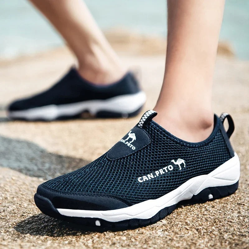 Heren mesh slip-on sneakers