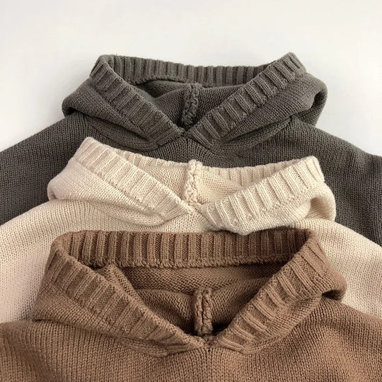 Gebreide hoodie met voorzak voor kinderen