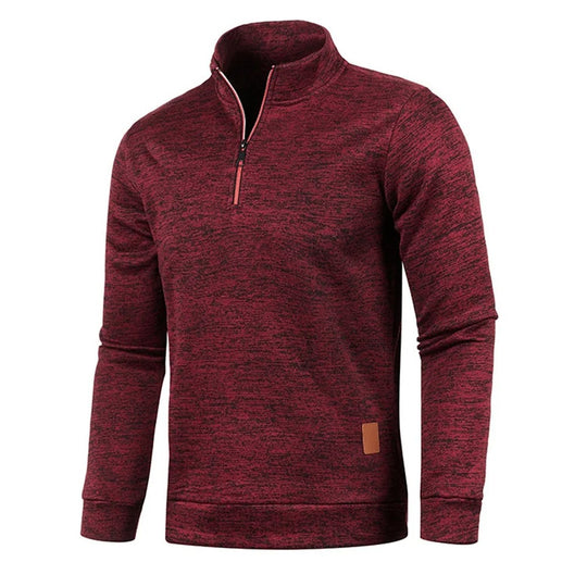 Heren Turtleneck Sweatshirt met halve rits