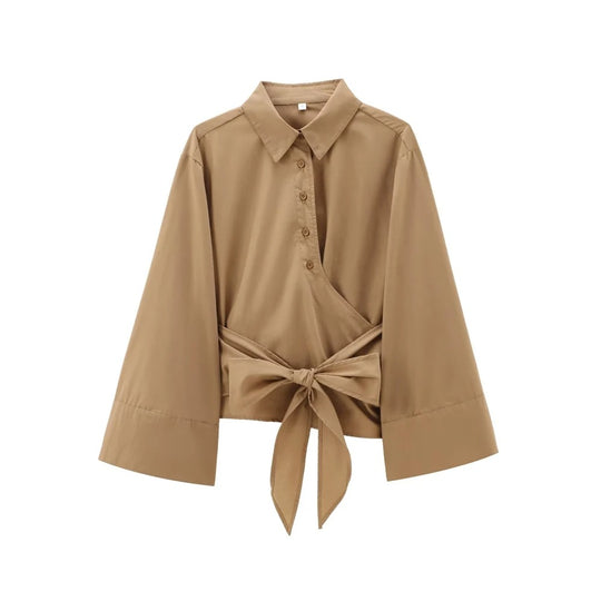 Kimono damesblouse met lange mouwen