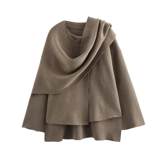 Asymmetrisch gewatteerd damesjack met lange mouwen