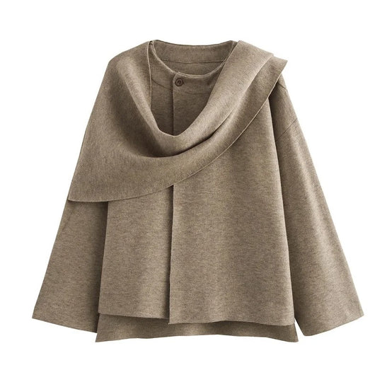 Asymmetrisch gewatteerd damesjack met lange mouwen