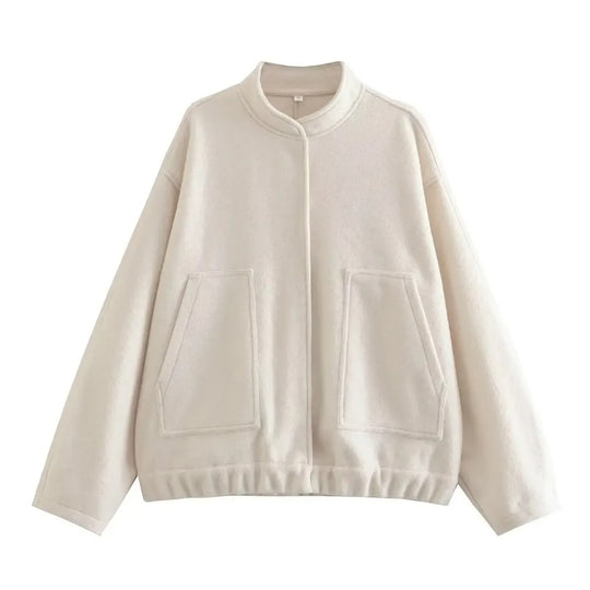 Tweed oversized bomberjack voor dames