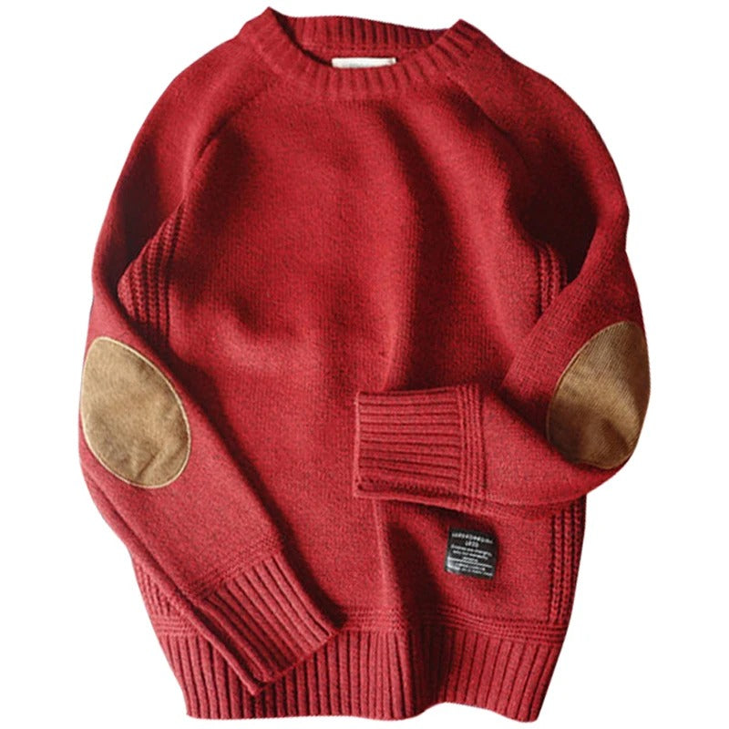 Oversized patchgebreide herensweater
