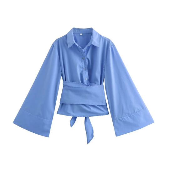 Kimono damesblouse met lange mouwen