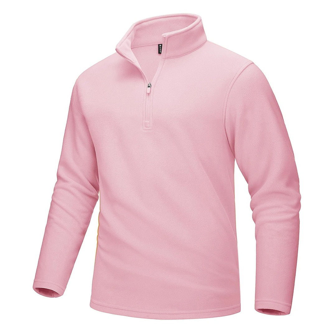 Heren fleece trui met halve rits