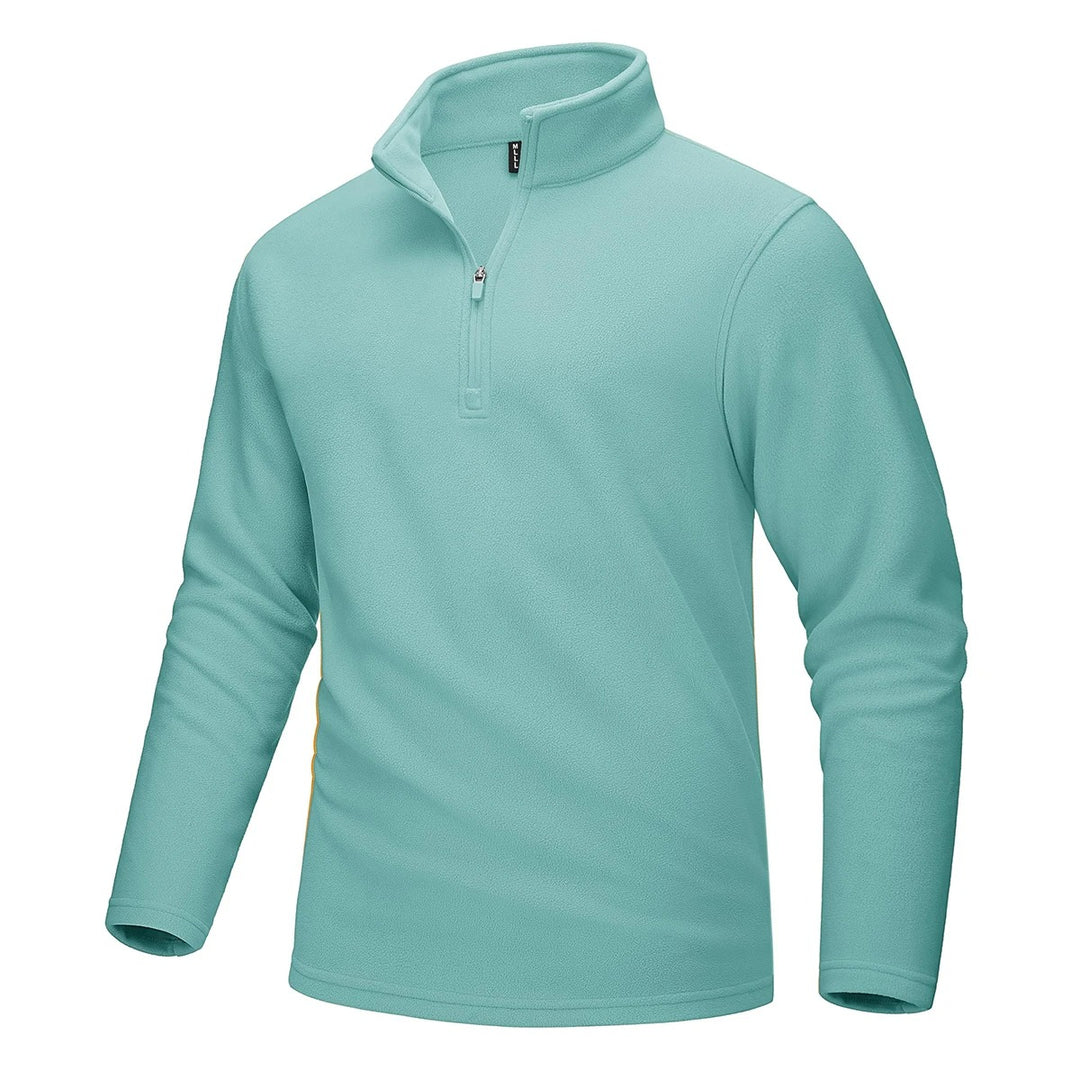 Heren fleece trui met halve rits