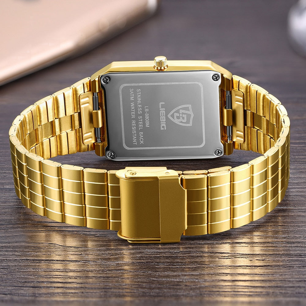 Luxe Goud Vierkant Polshorloge Belleza