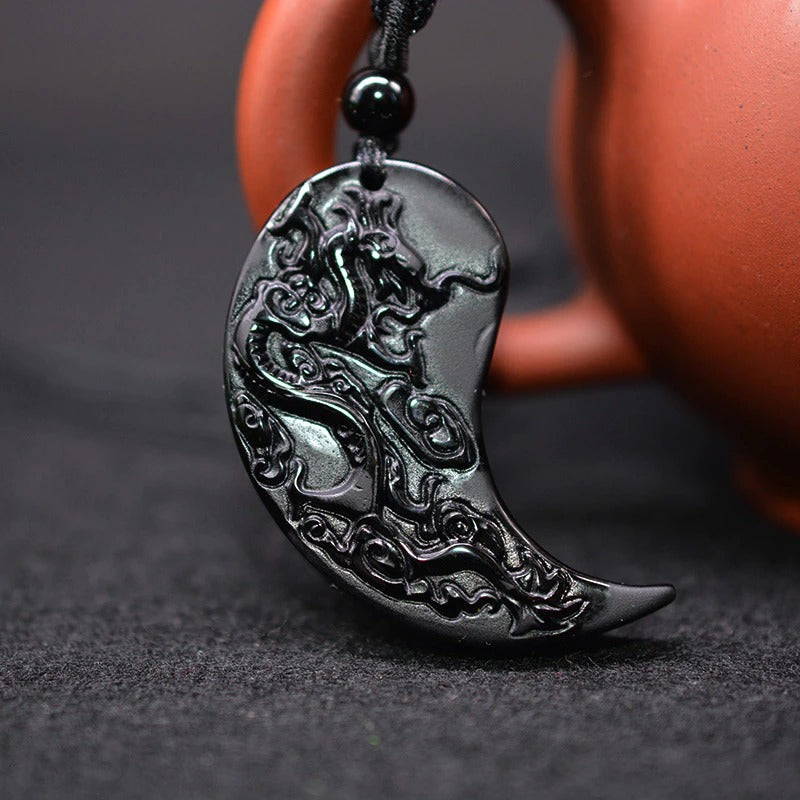 Natuurlijke Zwarte Obsidiaan Halsketting