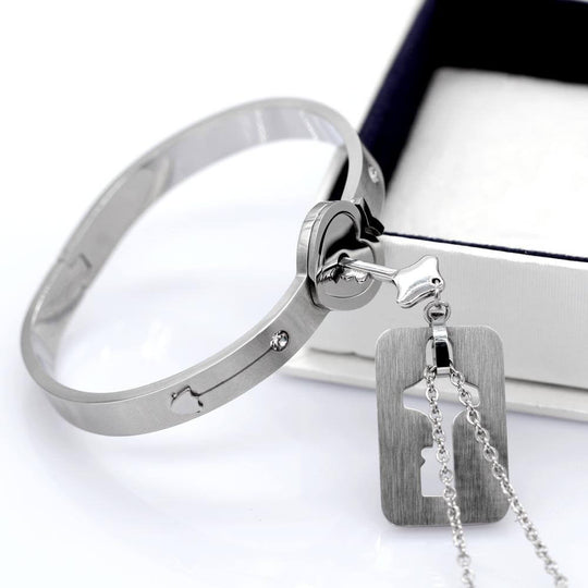 "JE BENT DE SLEUTEL NAAR MIJN HART" Armband + Ketting Set Belleza